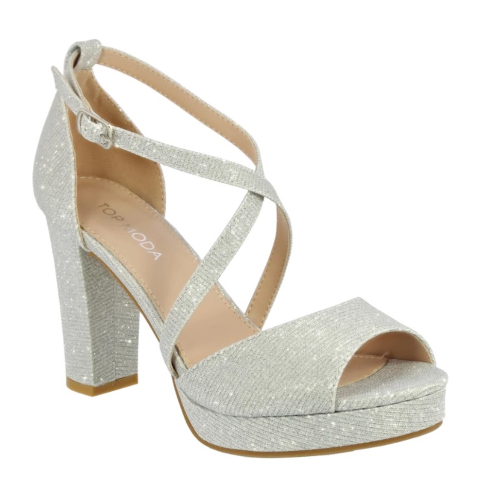 Silver Glitter High Heels